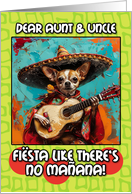 Aunt and Uncle Cinco de Mayo Chihuahua Mariachi with Guitar card