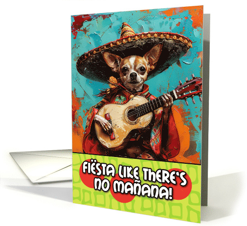 Cinco de Mayo Chihuahua Mariachi with Guitar card (1828578)