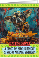 Colleague Happy Birhday on Cinco de Mayo Chihuahua with Nachos card