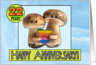 22 Years Wedding Anniversary Congrats LGBTQIA Mushrooms card