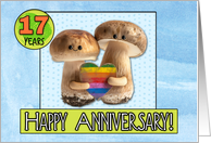 17 Years Wedding Anniversary Congrats LGBTQIA Mushrooms card