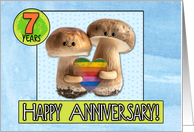 7 Years Wedding Anniversary Congrats LGBTQIA Mushrooms card