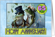 65 years Hoppy Wedding Anniversary Frog Pair card