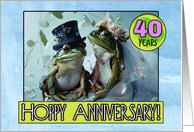 40 years Hoppy Wedding Anniversary Frog Pair card