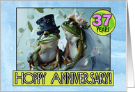 37 years Hoppy Wedding Anniversary Frog Pair card