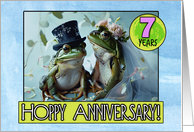 7 years Hoppy Wedding Anniversary Frog Pair card