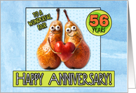 56 Years Wedding Anniversary Pair of Pears card