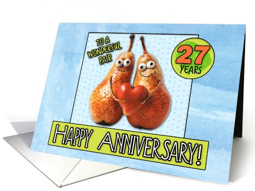 27 Years Wedding Anniversary Pair of Pears card (1829528)