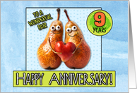 9 Years Wedding Anniversary Pair of Pears card