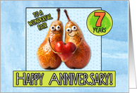 7 Years Wedding Anniversary Pair of Pears card