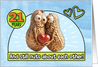 21 Years Wedding Anniversary Congrats Peanuts card