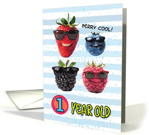 1 Year Old Happy Birthday Cool Berries card (1830370)