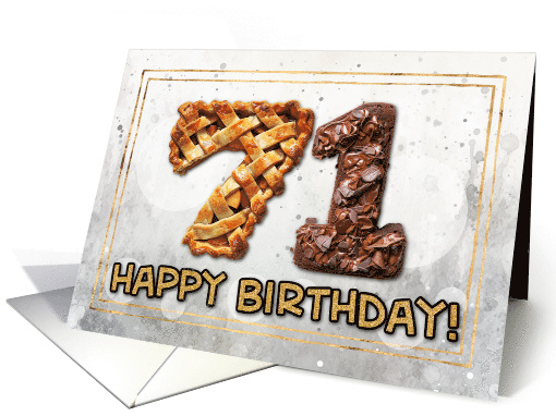 71 Years Old Happy Birthday Cake card (1831168)
