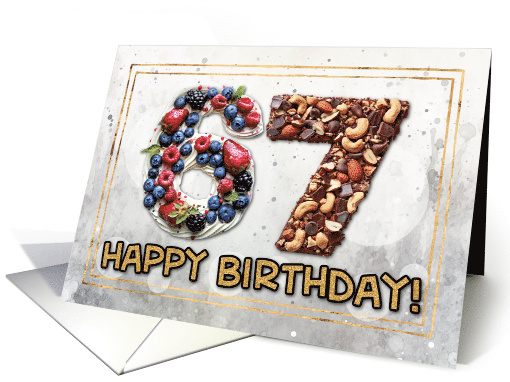 67 Years Old Happy Birthday Cake card (1831178)