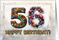 56 Years Old Happy Birthday Cake card