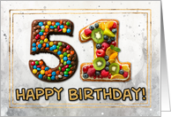 51 Years Old Happy Birthday Cake card