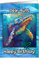 Aunt Happy Birthday LGBTQIA Rainbow Humpback Whale card