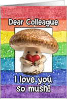 Colleague Happy Pride LGBTQIA Rainbow Mushroom card