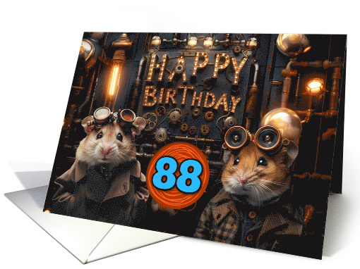 88 Years Old Happy Birthday Steampunk Hamsters card (1832052)