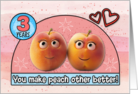 3 Year Wedding Anniversary Pair of Peaches card