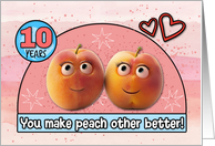 10 Year Wedding Anniversary Pair of Peaches card