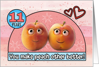 11 Year Wedding Anniversary Pair of Peaches card