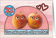 21 Year Wedding Anniversary Pair of Peaches card