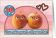 36 Year Wedding Anniversary Pair of Peaches card