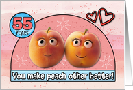 55 Year Wedding Anniversary Pair of Peaches card