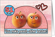 51 Year Wedding Anniversary Pair of Peaches card