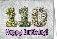 110 Years Old Happy Birthday Zombie Monsters card