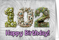 102 Years Old Happy Birthday Zombie Monsters card