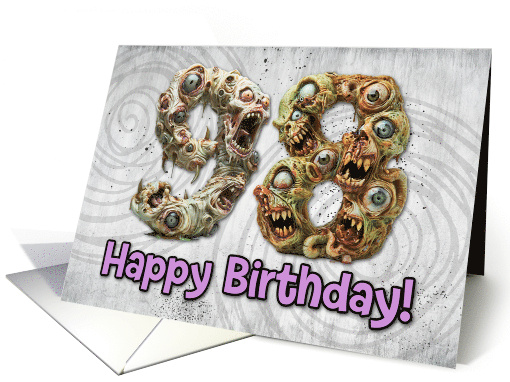 98 Years Old Happy Birthday Zombie Monsters card (1832512)