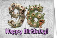 96 Years Old Happy Birthday Zombie Monsters card
