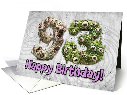 93 Years Old Happy Birthday Zombie Monsters card (1832522)