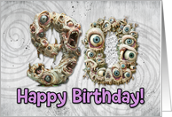 90 Years Old Happy Birthday Zombie Monsters card