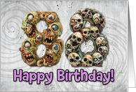 88 Years Old Happy Birthday Zombie Monsters card