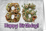 86 Years Old Happy Birthday Zombie Monsters card