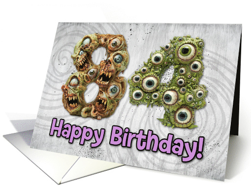 84 Years Old Happy Birthday Zombie Monsters card (1832540)