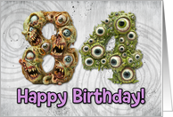 84 Years Old Happy Birthday Zombie Monsters card