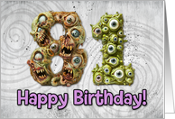 81 Years Old Happy Birthday Zombie Monsters card