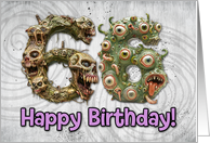 66 Years Old Happy Birthday Zombie Monsters card