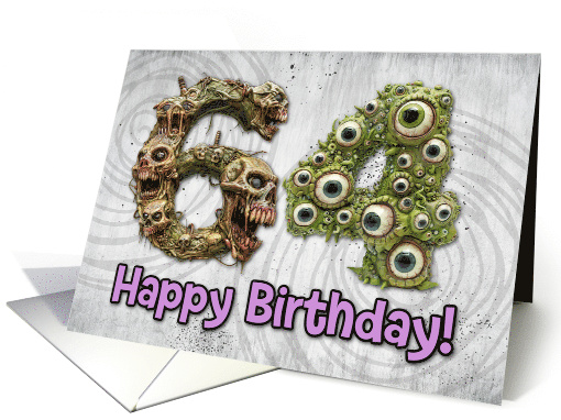 64 Years Old Happy Birthday Zombie Monsters card (1832584)
