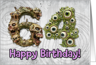 64 Years Old Happy Birthday Zombie Monsters card