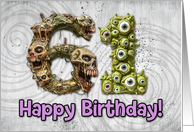 61 Years Old Happy Birthday Zombie Monsters card