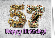 57 Years Old Happy Birthday Zombie Monsters card