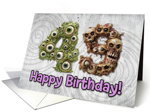 49 Years Old Happy Birthday Zombie Monsters card (1832614)