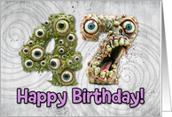 47 Years Old Happy Birthday Zombie Monsters card