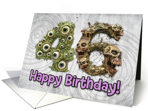 46 Years Old Happy Birthday Zombie Monsters card (1832620)
