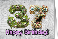 37 Years Old Happy Birthday Zombie Monsters card